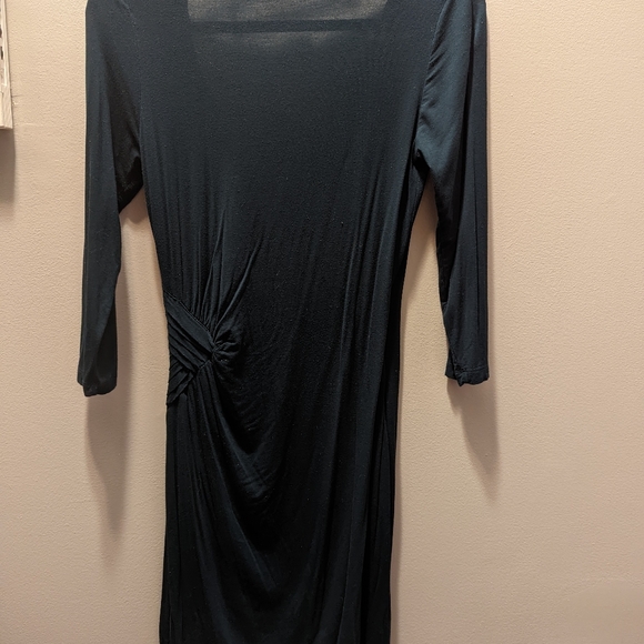 Forest Green Faux Wrap Dress - Picture 2 of 3